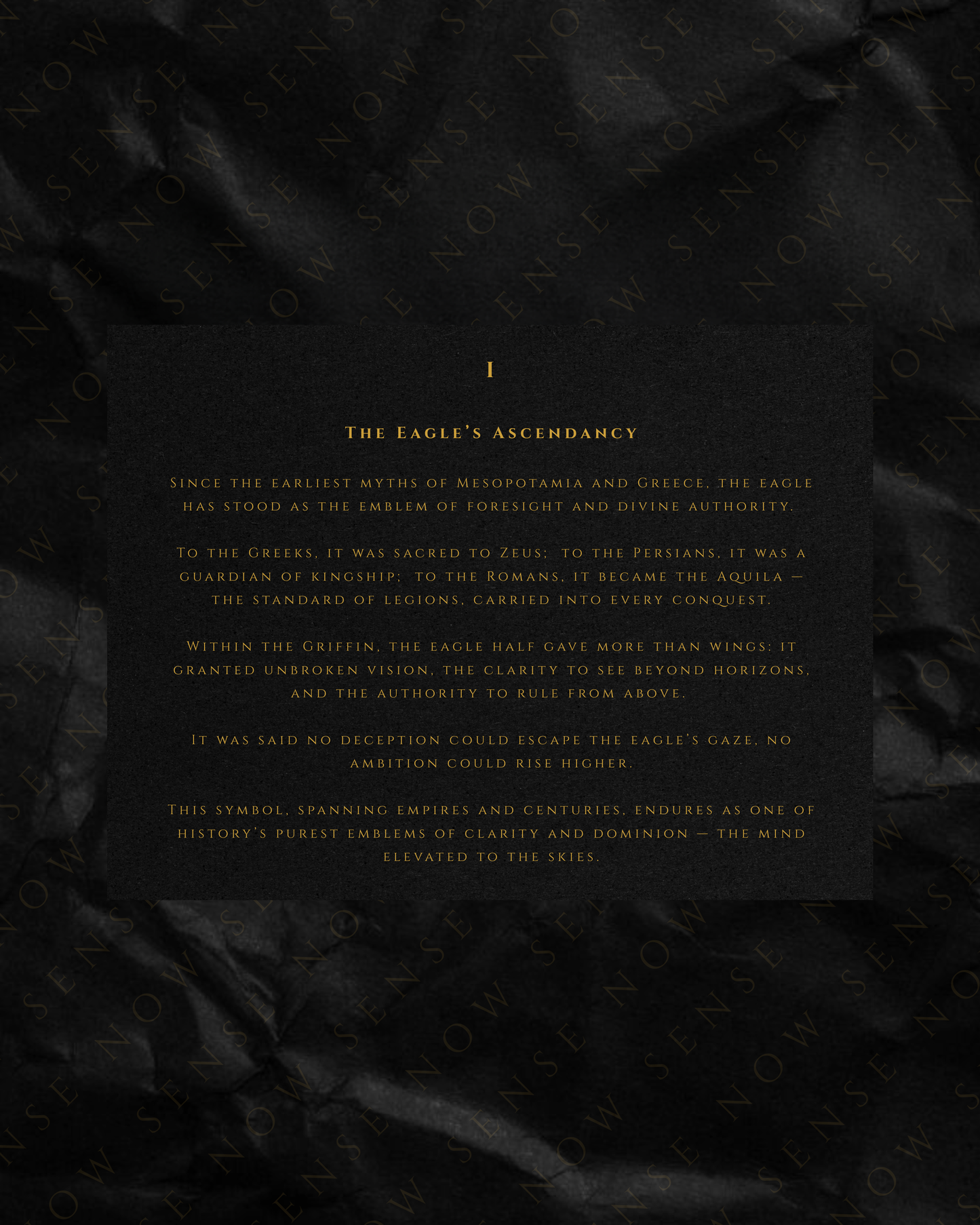 I - The Eagle's Ascendancy