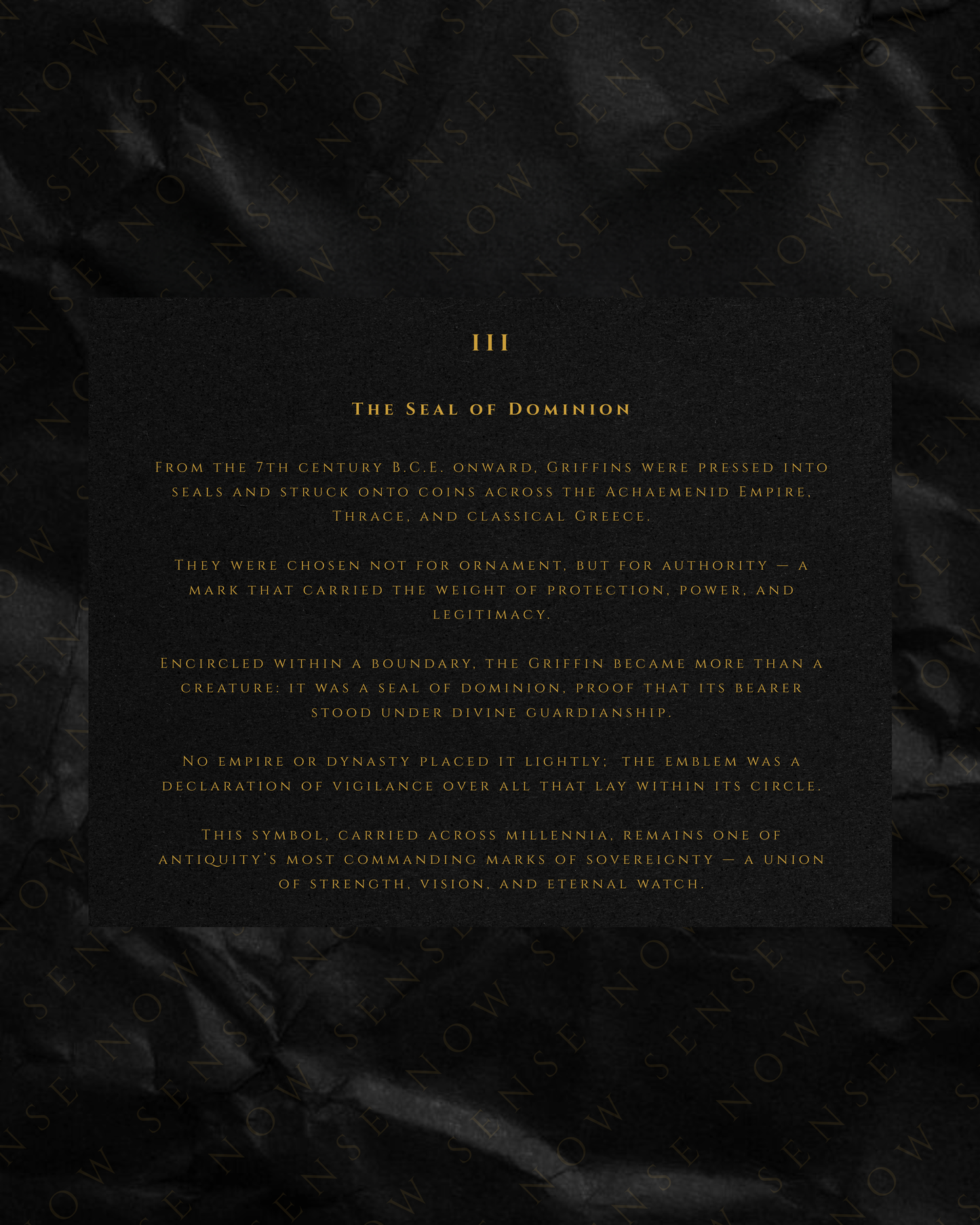 III - The Seal of Dominion