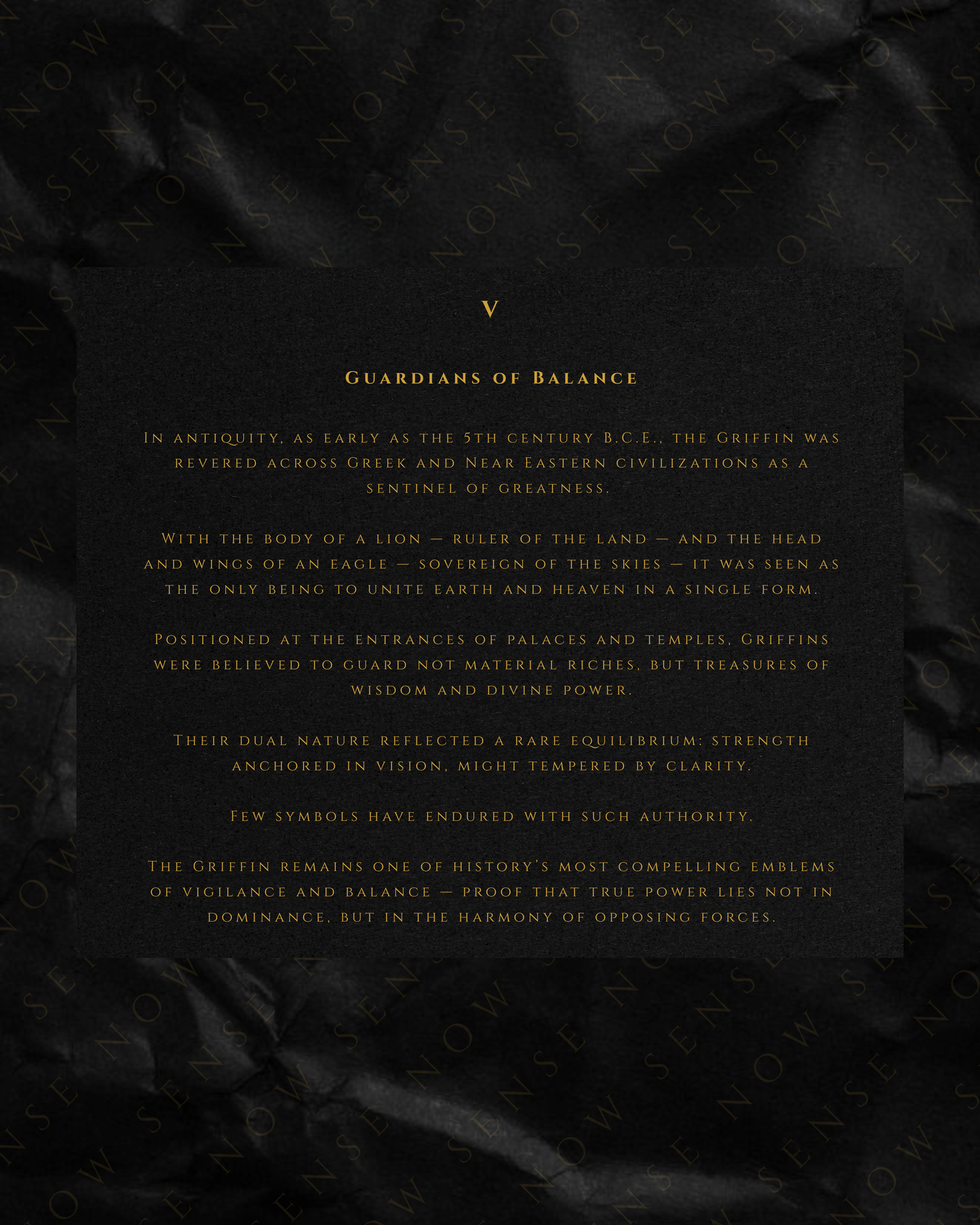 V - Guardians of Balance